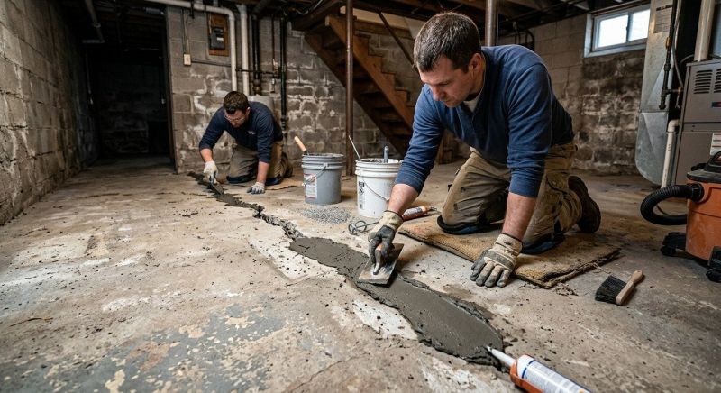 Cracked Basement Floor Repair in Daytona Beach, FL